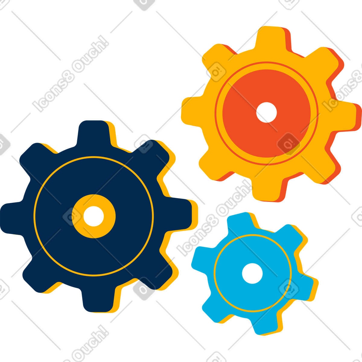 下载 Flame 风格的 齿轮 插画，支持 PNG、SVG 格式