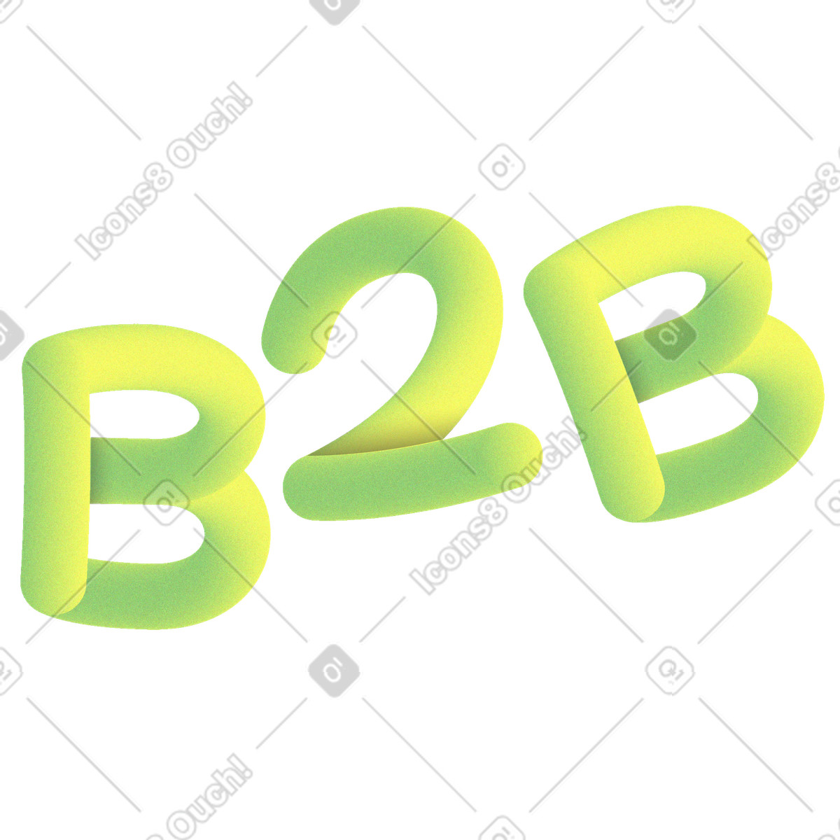 Lettering b2b text illustration in Morphis style download in PNG, SVG