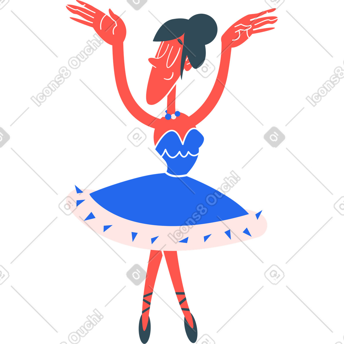 Ballerina-Illustration im Kingdom-Stil als Download in PNG, SVG