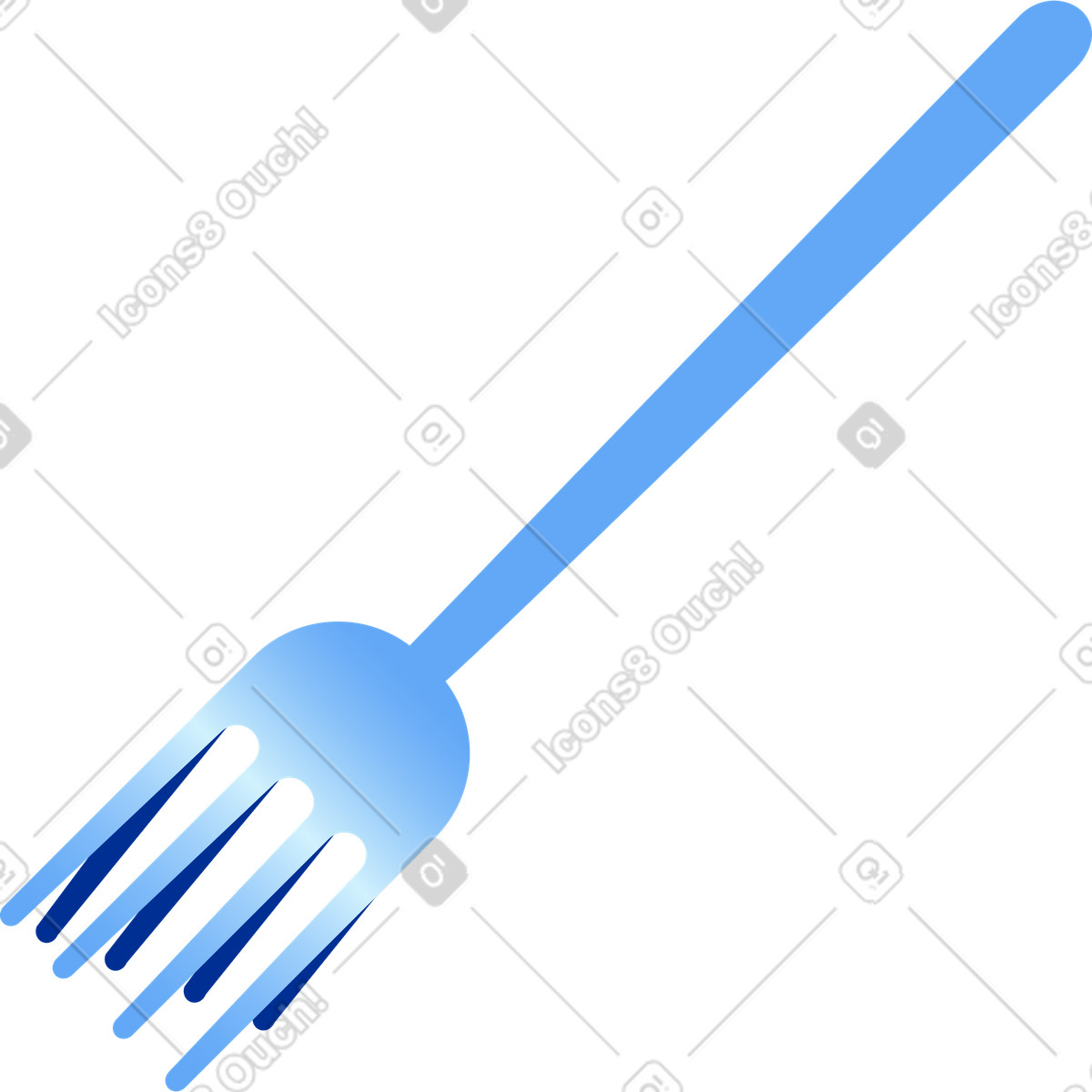 Fork illustration in Glossy style download in PNG, SVG