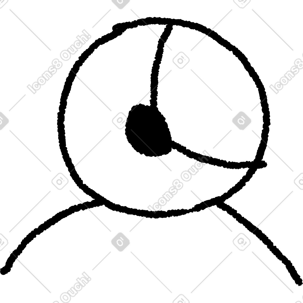 下载 Black Chalk 风格的 Astronaut torso and helmet silhouette with emphasized eye like window 插画，支持 PNG、SVG 格式