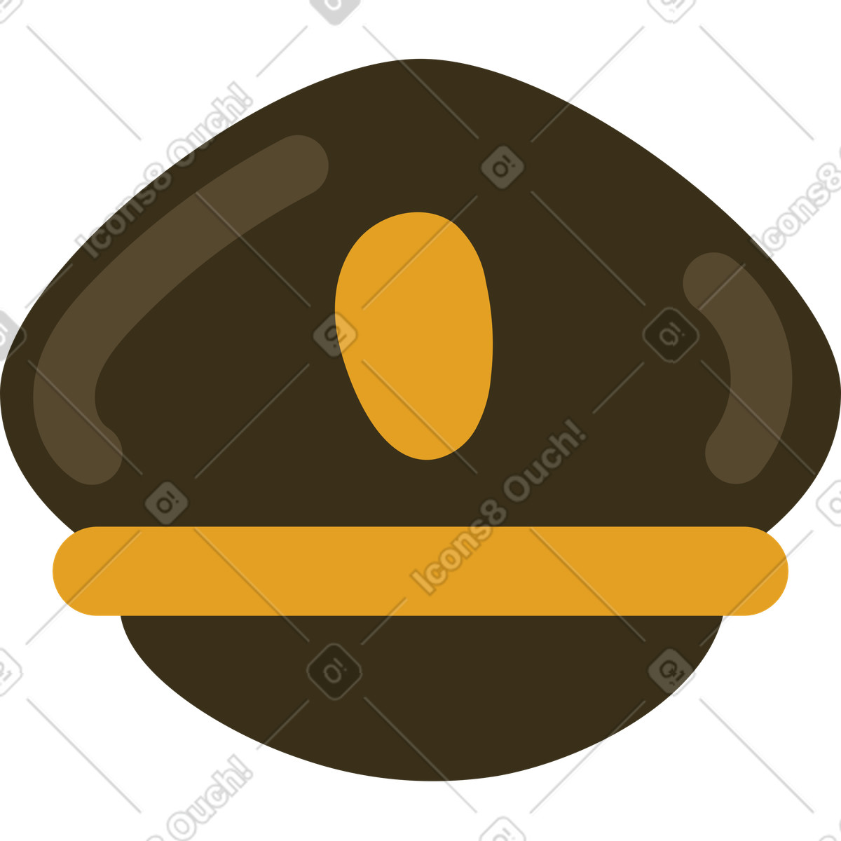 Arabica スタイルの 警察キャップ のイラストをPNG、SVG形式でダウンロード