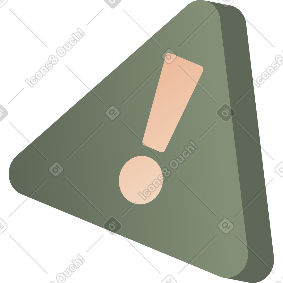 Illustration Triangle avec un point d'exclamation dans le style Coworking à télécharger aux formats PNG, SVG