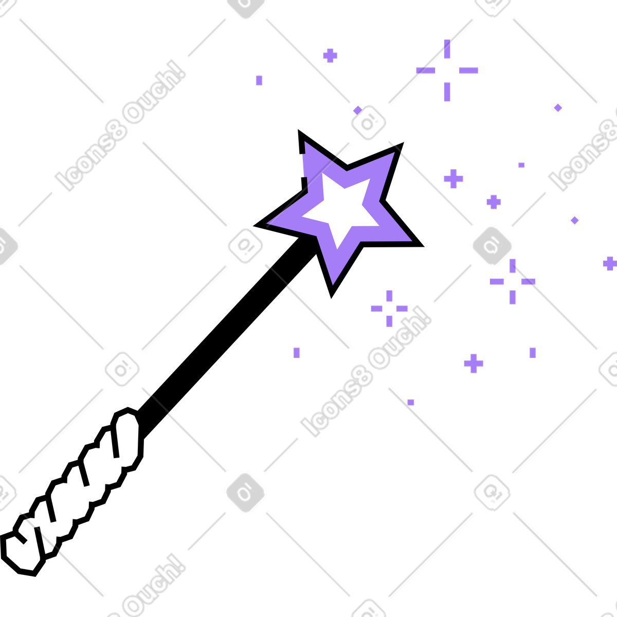 Amethyst 스타일의 마법의 지팡이 일러스트레이션 PNG, SVG 다운로드