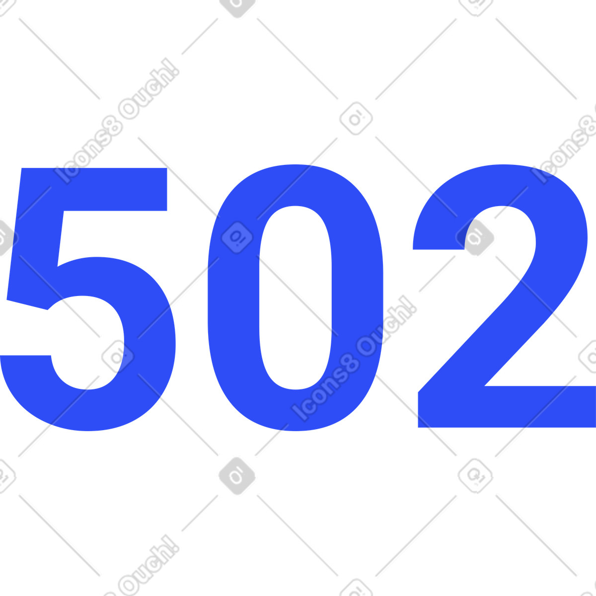 Ilustración Número de error 502 azul en estilo System a descargar en PNG y SVG