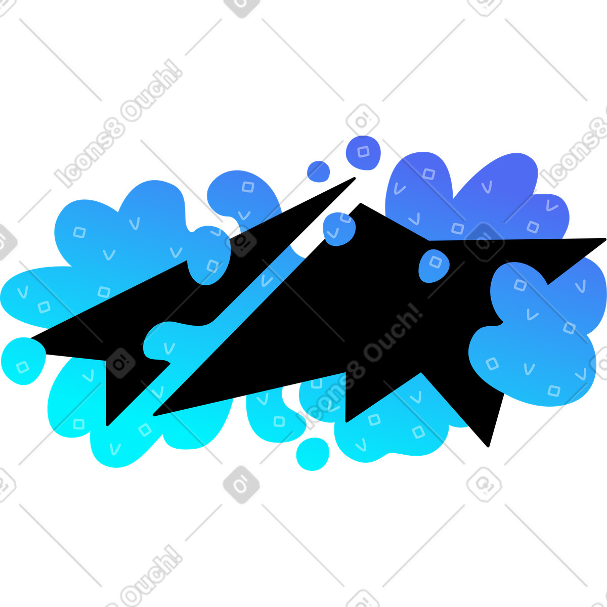 Abstract background blue illustration in Rocky style download in PNG, SVG