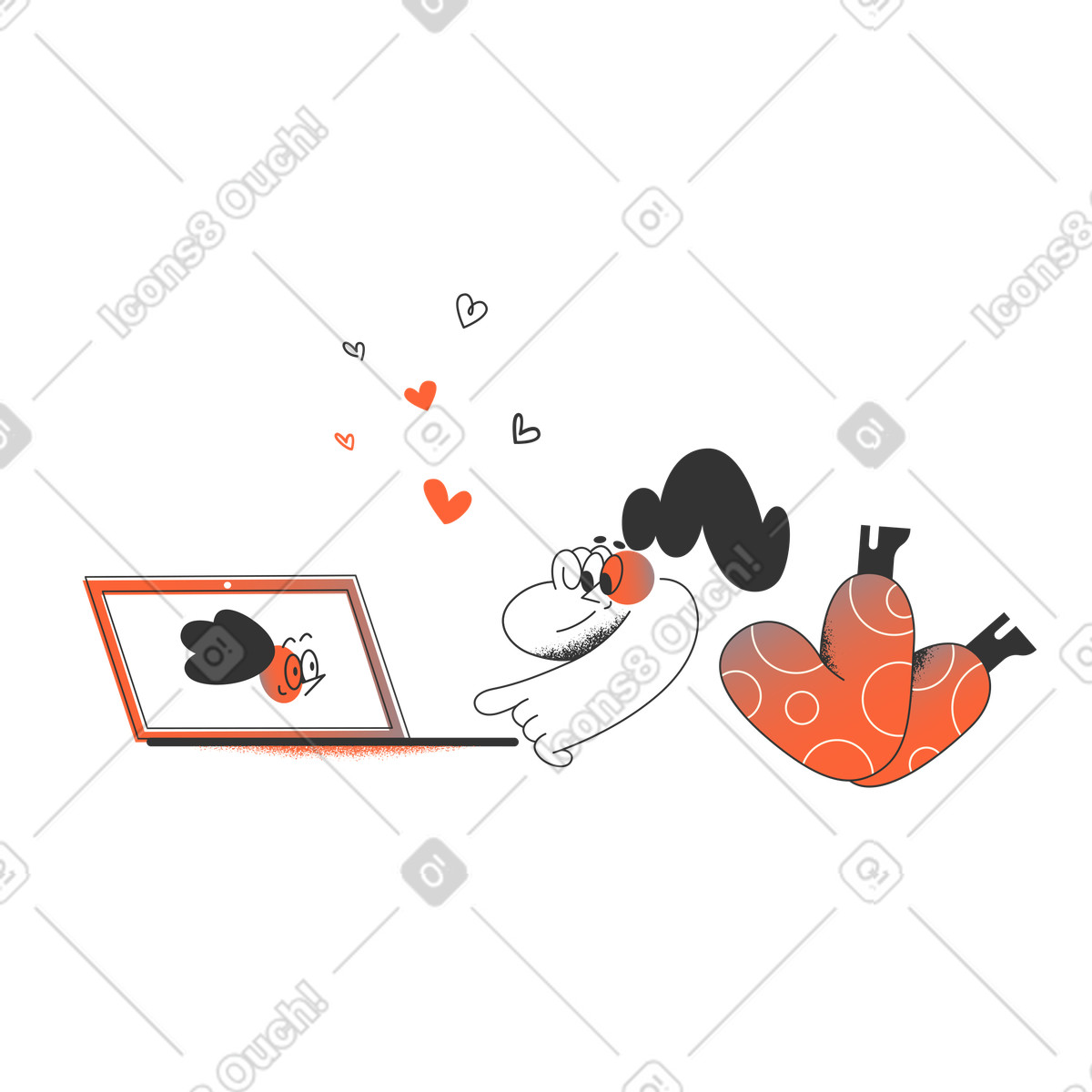 下载 Crayon 风格的 在线关系 插画，支持 PNG、SVG 格式