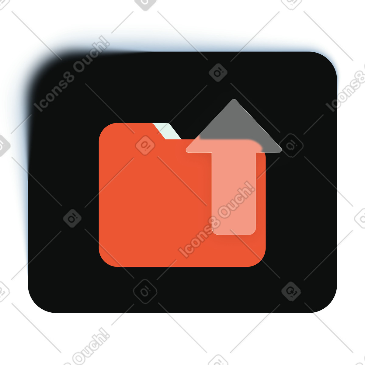 File folder upload, digital transfer illustration in Void style download in PNG, SVG