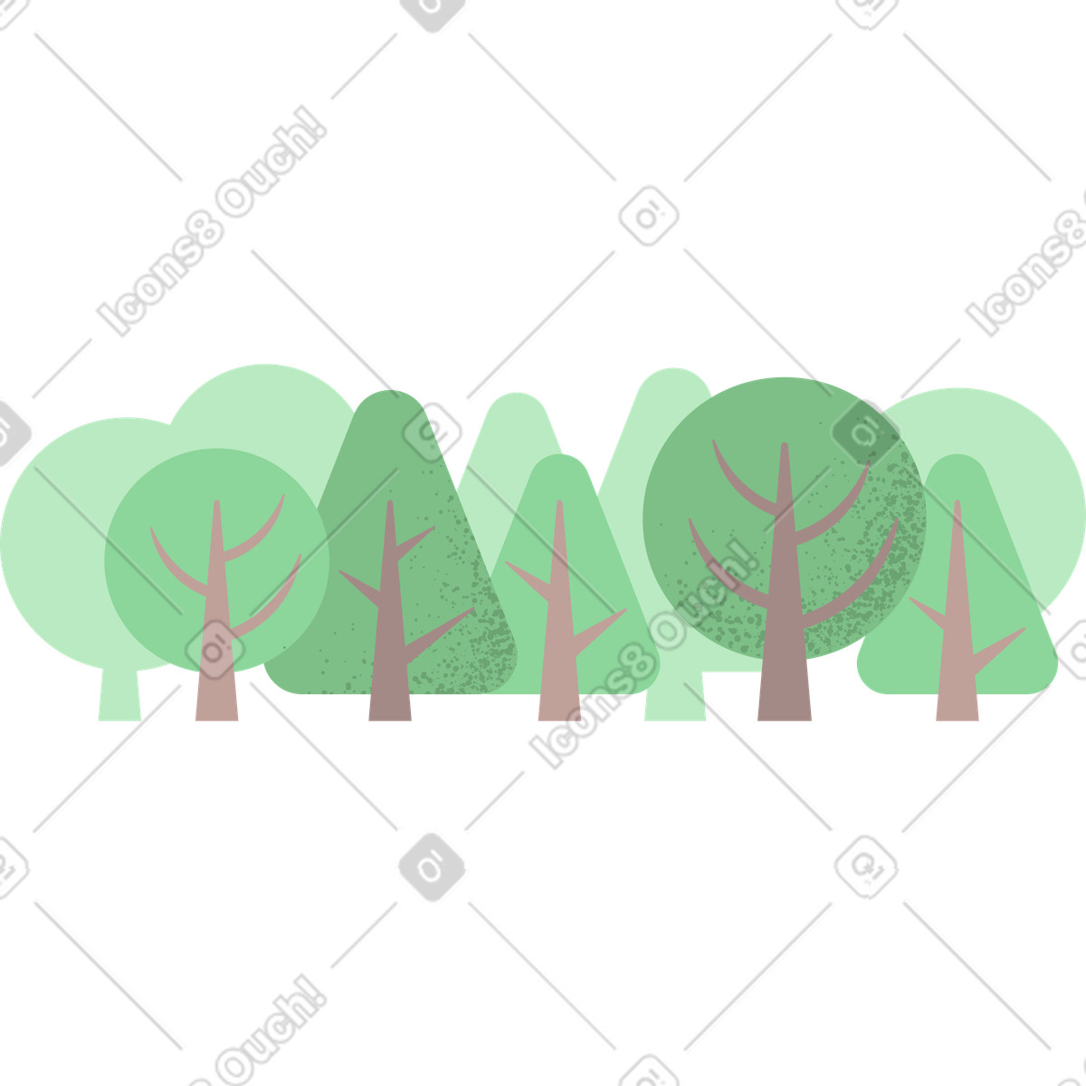 Pale 스타일의 숲 일러스트레이션 PNG, SVG 다운로드