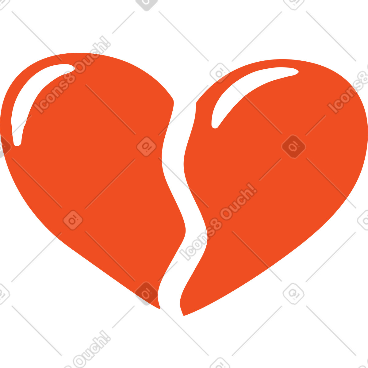 Illustration Coeur brisé dans le style Flame à télécharger aux formats PNG, SVG