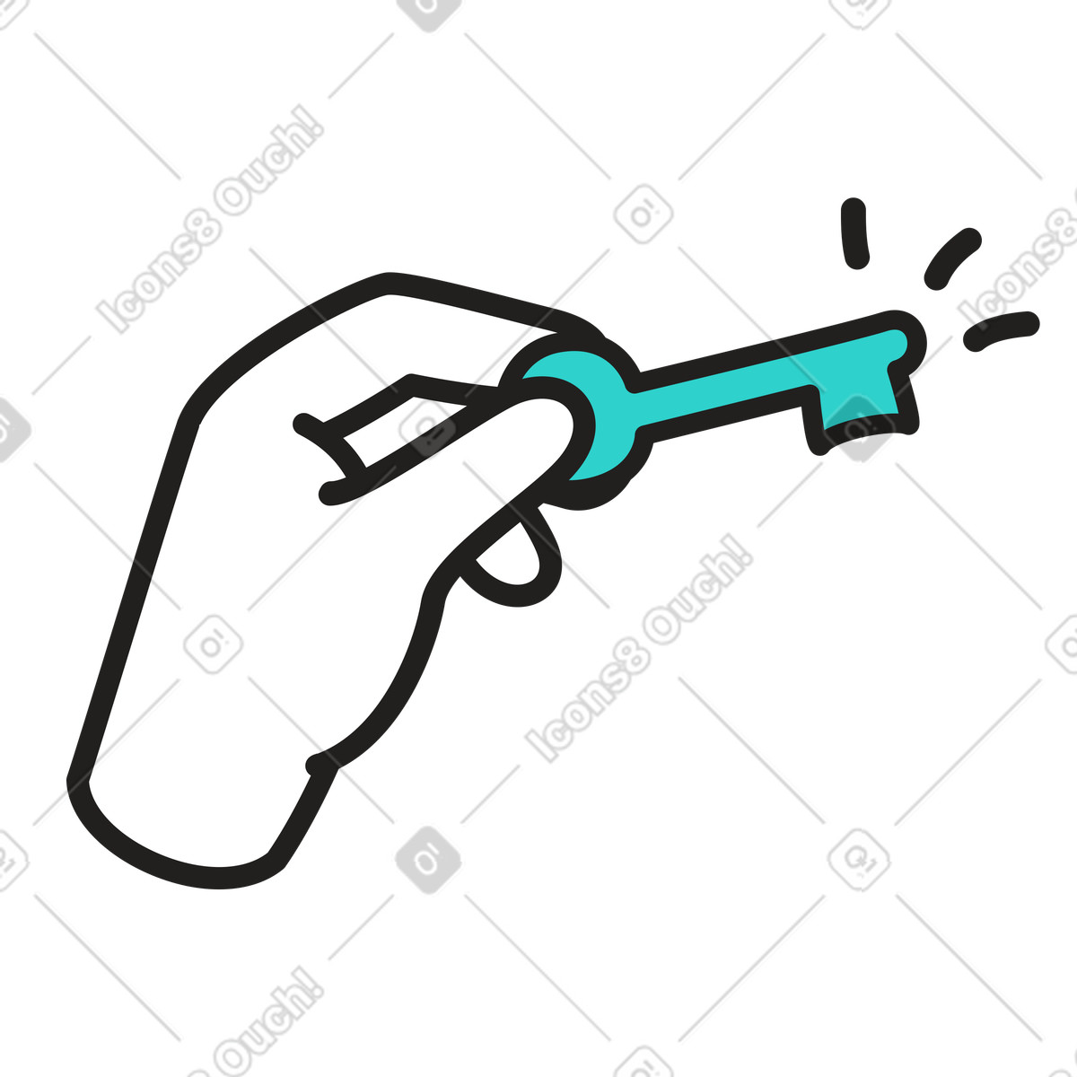 Hand holding key for sign in illustration Little style download PNG, SVG