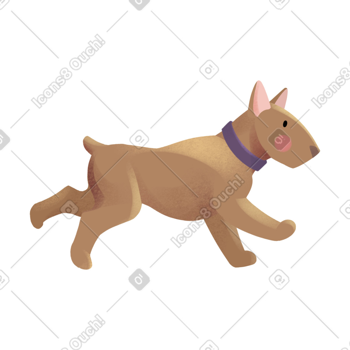 Brown dog illustration in Shine style download in PNG, SVG
