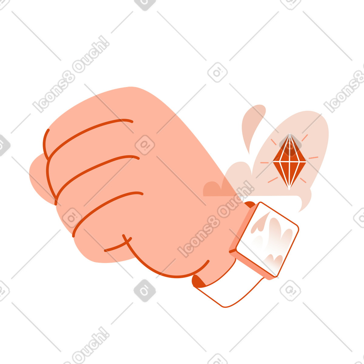 Illustration Tracker de fitness avec crypto-monnaie à portée main dans le style Orange télécharger aux formats PNG, SVG