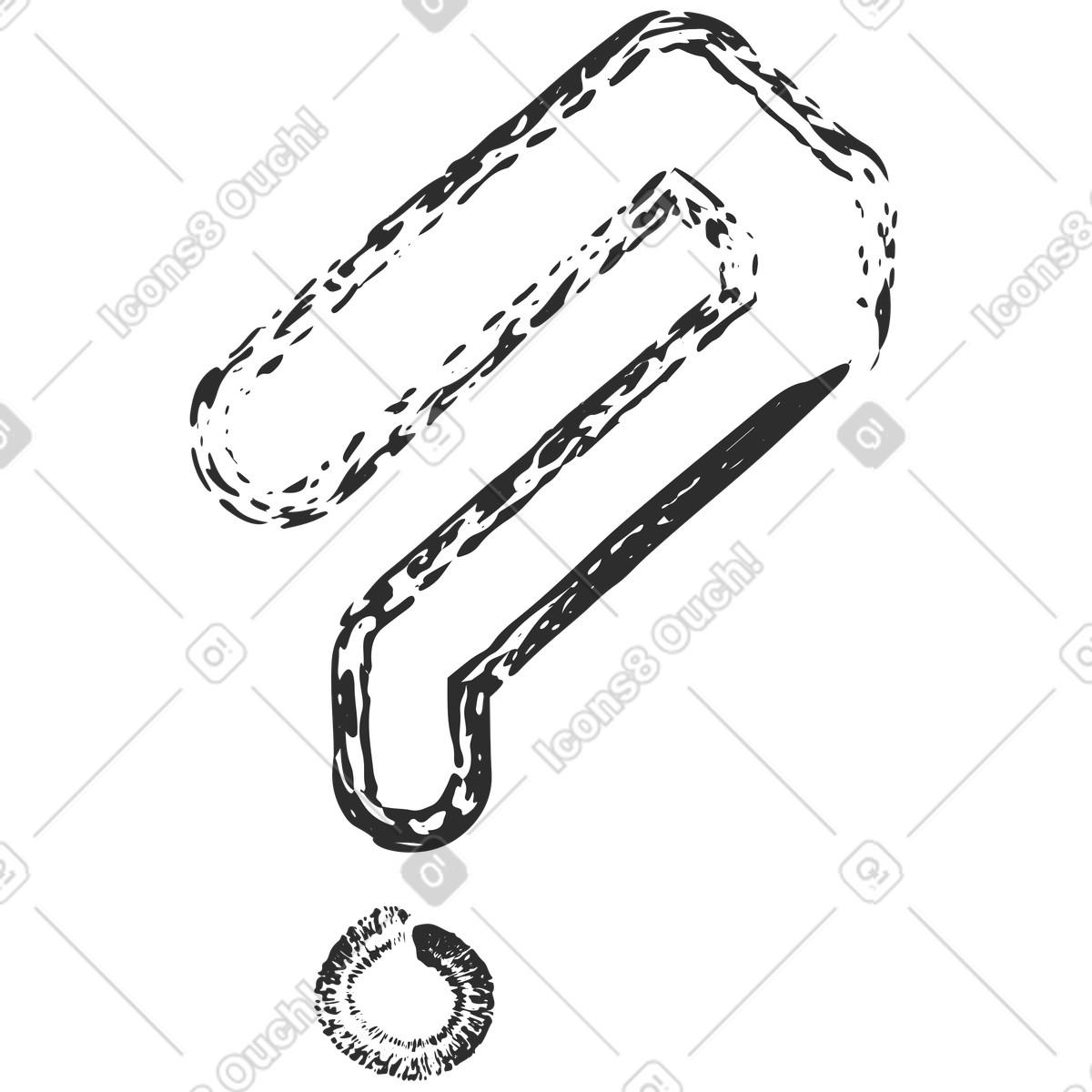 Fragezeichen-Illustration im Graphite-Stil als Download in PNG, SVG