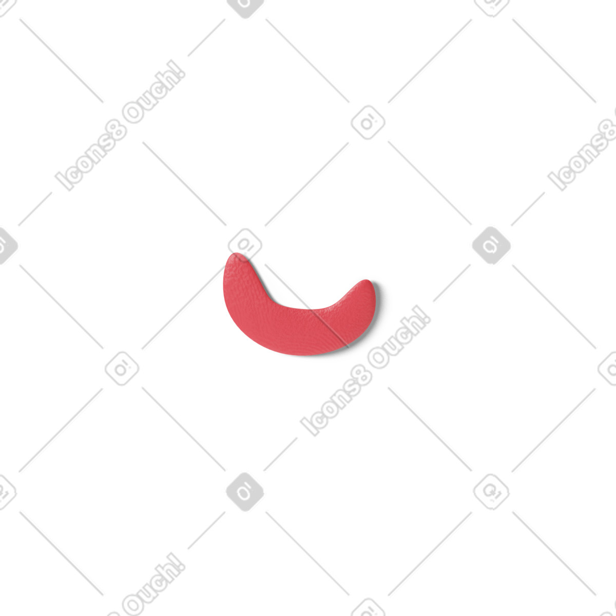 Red mouth illustration in 3D Stripy style download in PNG, SVG
