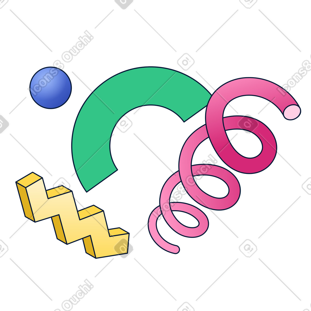 Illustration Formes et abstraites dynamiques dans le style Neat à télécharger aux formats PNG, SVG