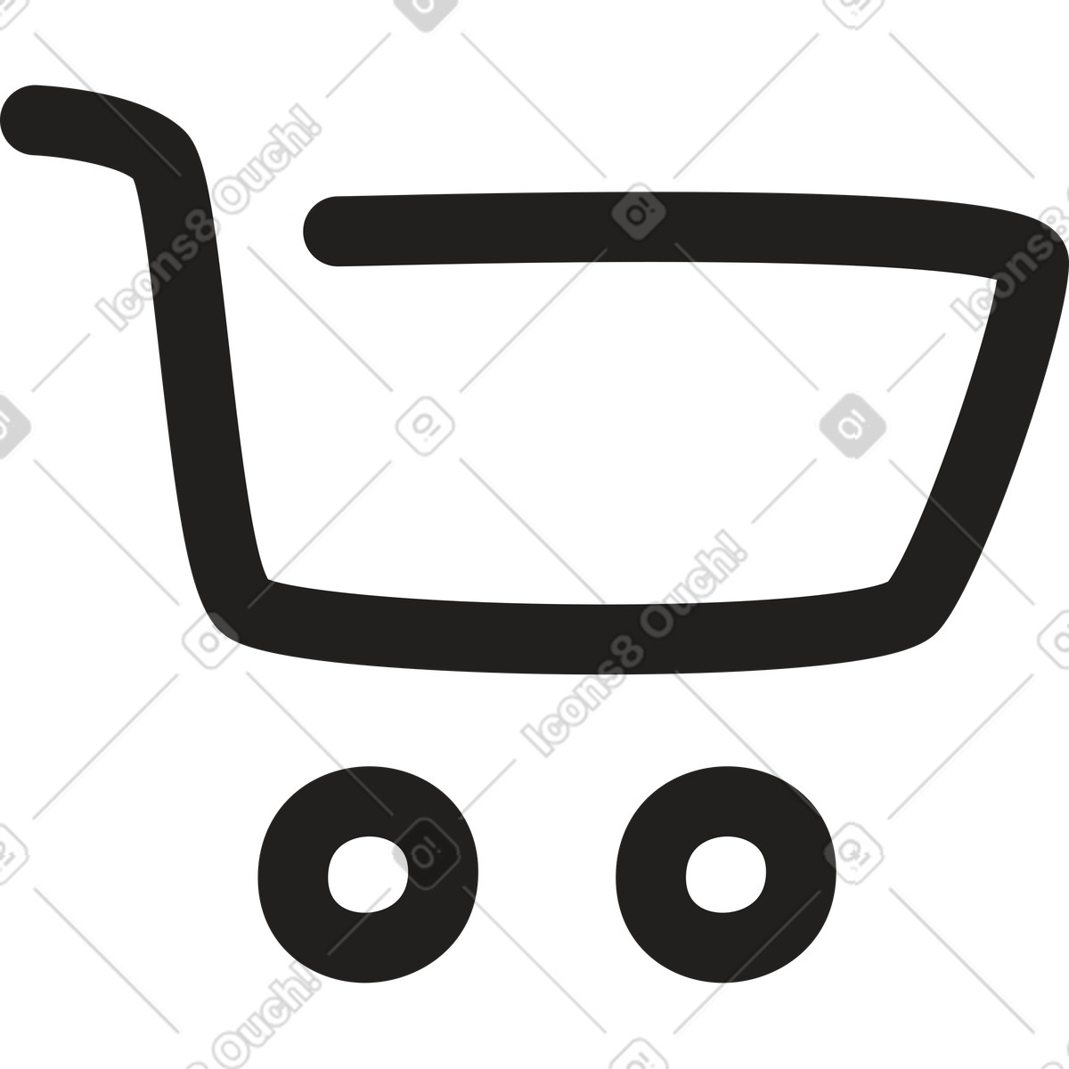 Shopping cart icon illustration in Little style download in PNG, SVG