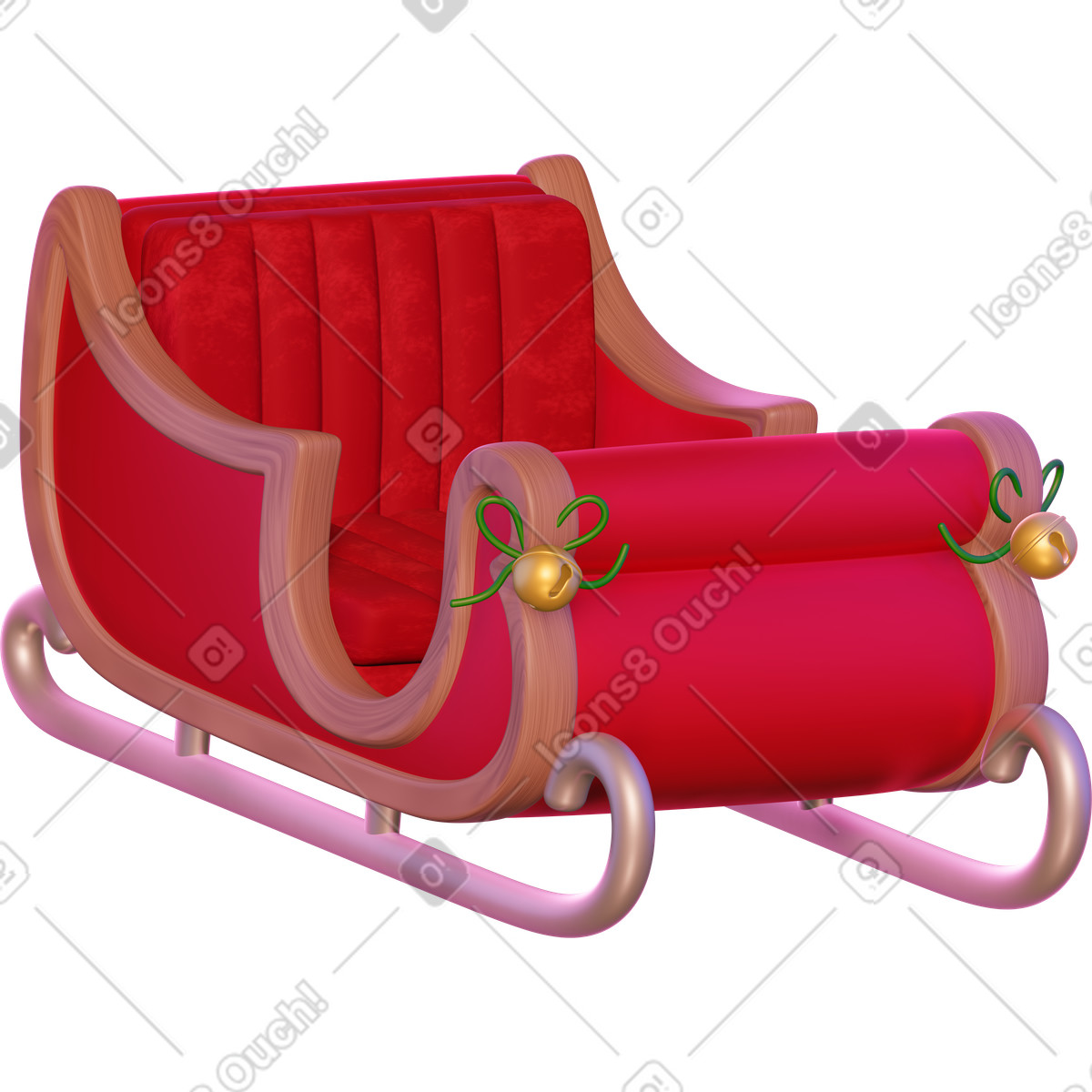 Ilustração de Trenó natal em no estilo 3D Holidays para baixar em PNG, SVG