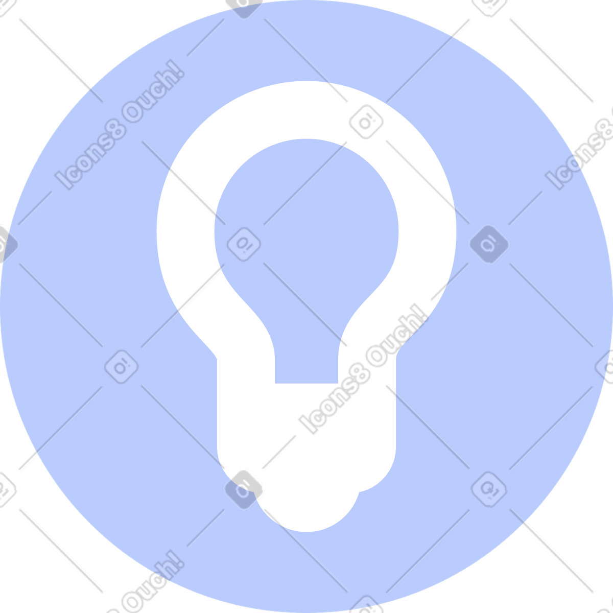 Bright idea lightbulb in blue circle illustration System style download PNG, SVG
