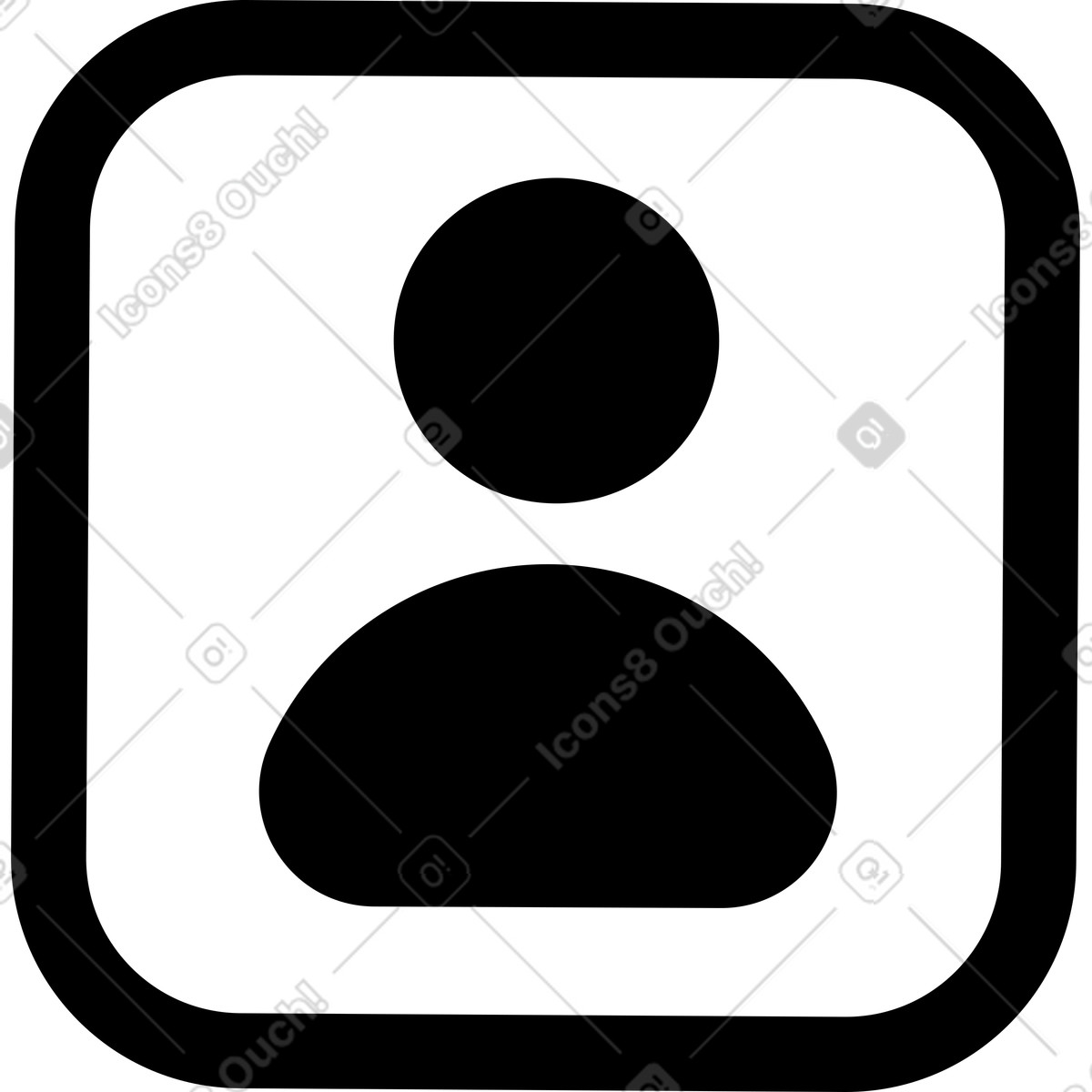 下载 Notion Line Art 风格的 User profile avatar symbol inside rounded square interface frame 插画，支持 PNG、SVG 格式