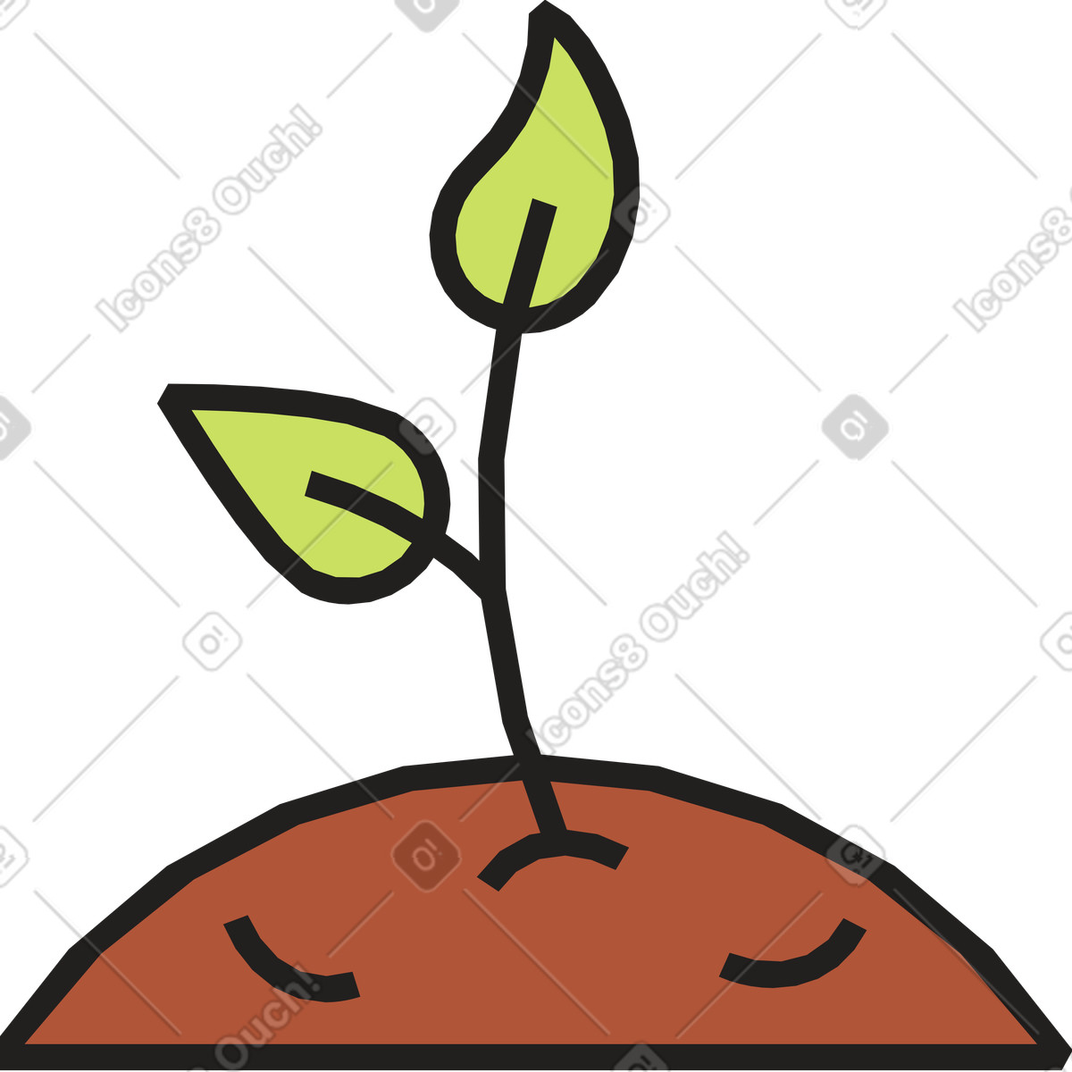 Small seedling sprout illustration in Dazzle style download in PNG, SVG