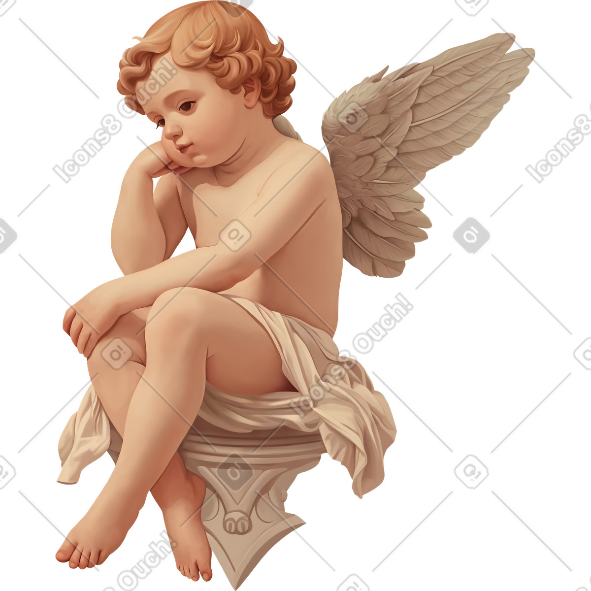 Lettering スタイルの Cutie cupid のイラストをPNG、SVG形式でダウンロード