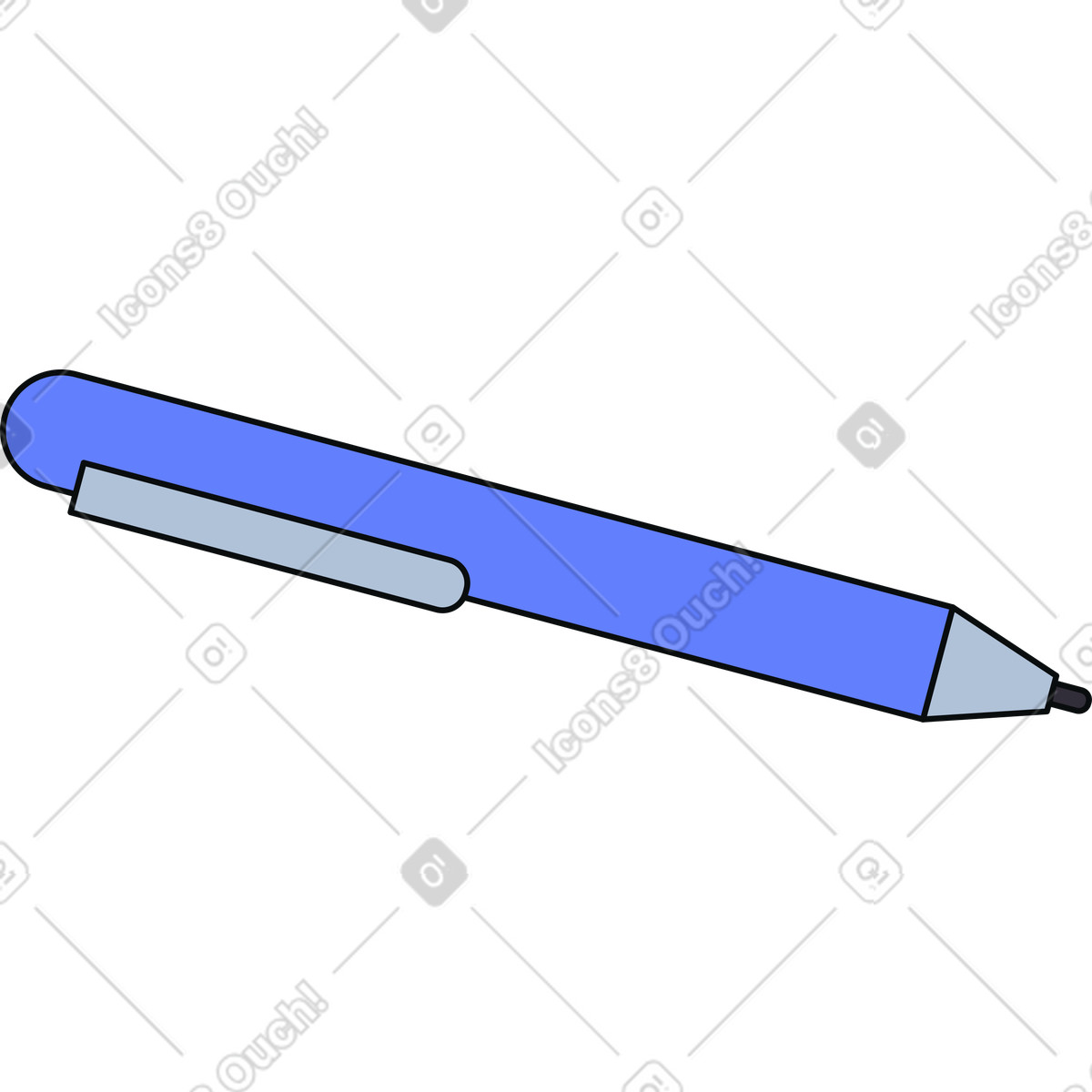 Pen illustration in Teko style download in PNG, SVG