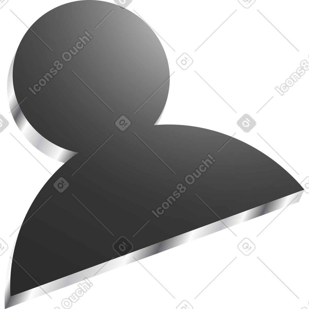Token 스타일의 Dark user avatar placeholder for personal account identification 일러스트레이션 PNG, SVG 다운로드