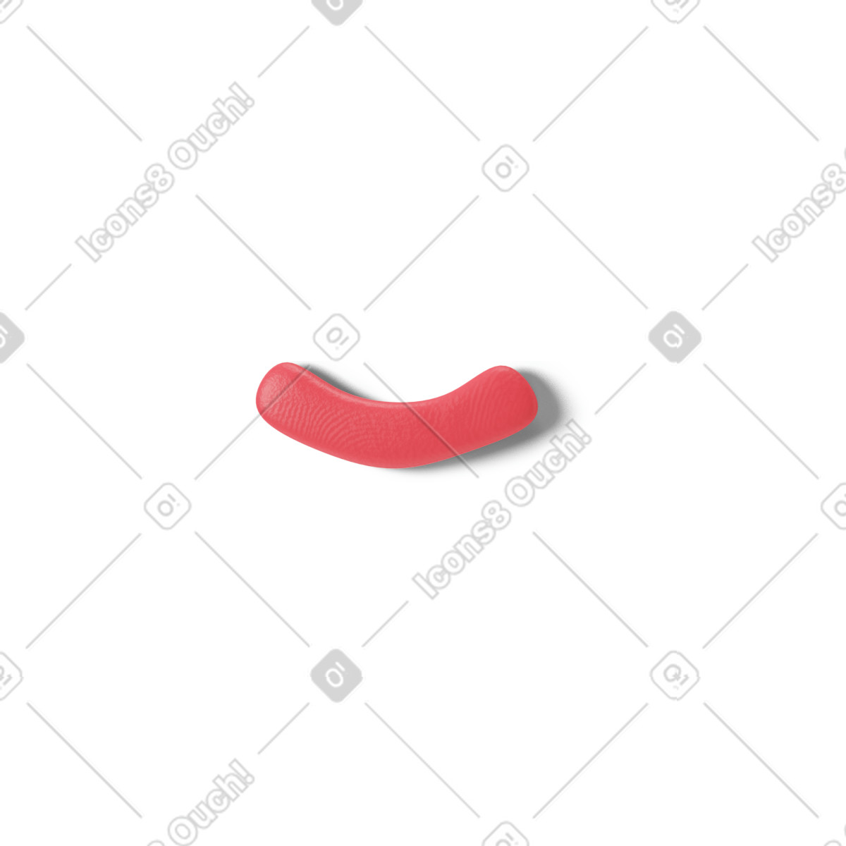 3D Stripy 스타일의 붉은 미소 일러스트레이션 PNG, SVG 다운로드