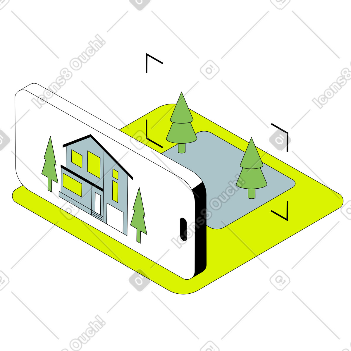Ilustración Mundo ar interactivo en smartphone estilo Isometric a descargar PNG y SVG