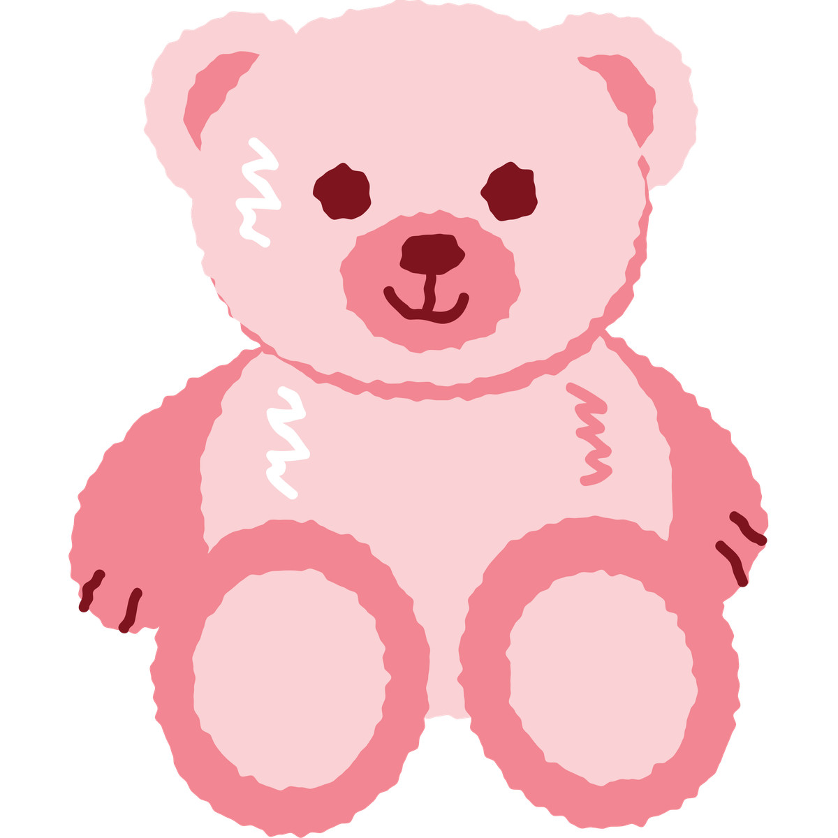 Teddy bear toy illustration in Cherry style download in PNG, SVG