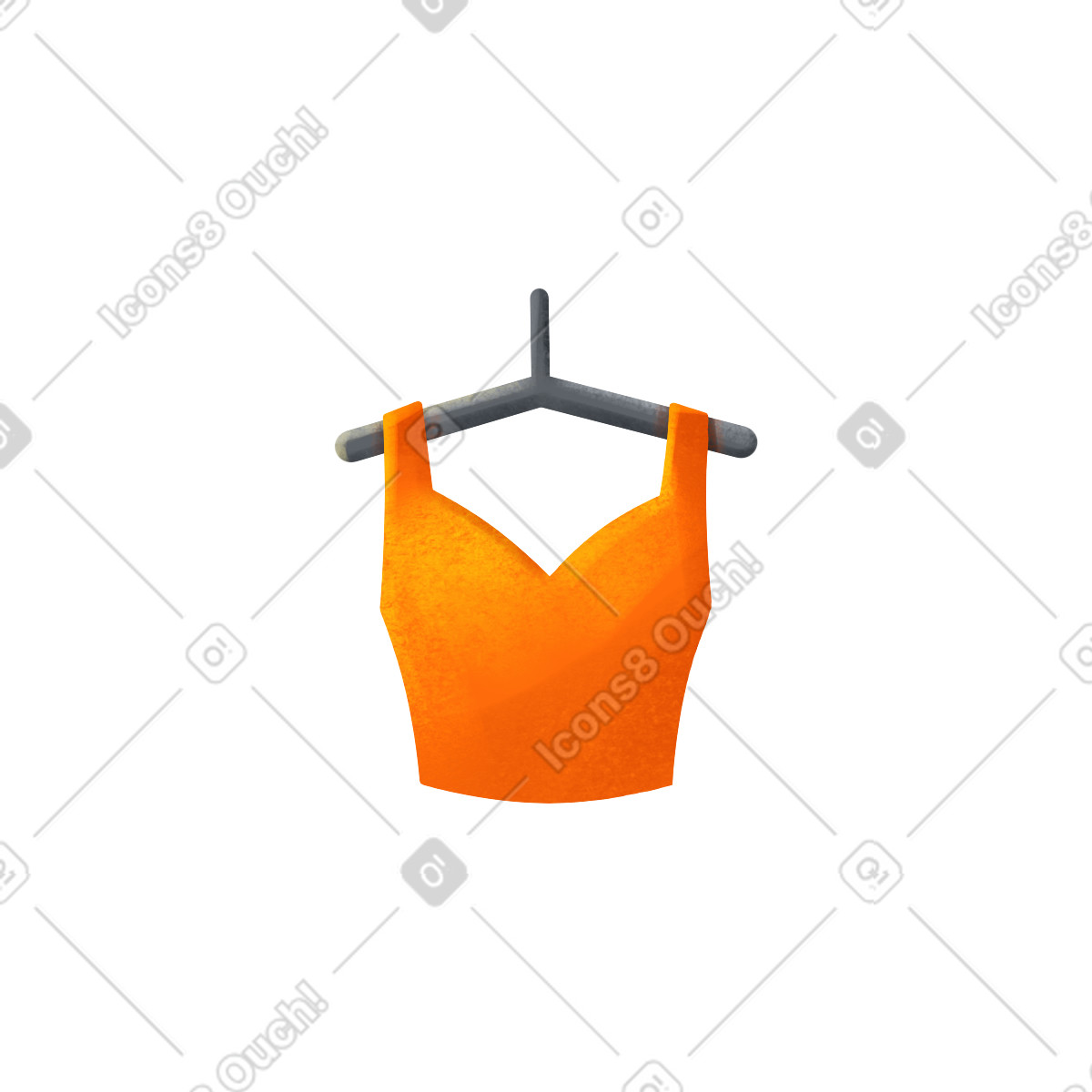 下载 Shine 风格的 Clothing rack with an orange top 插画，支持 PNG、SVG 格式