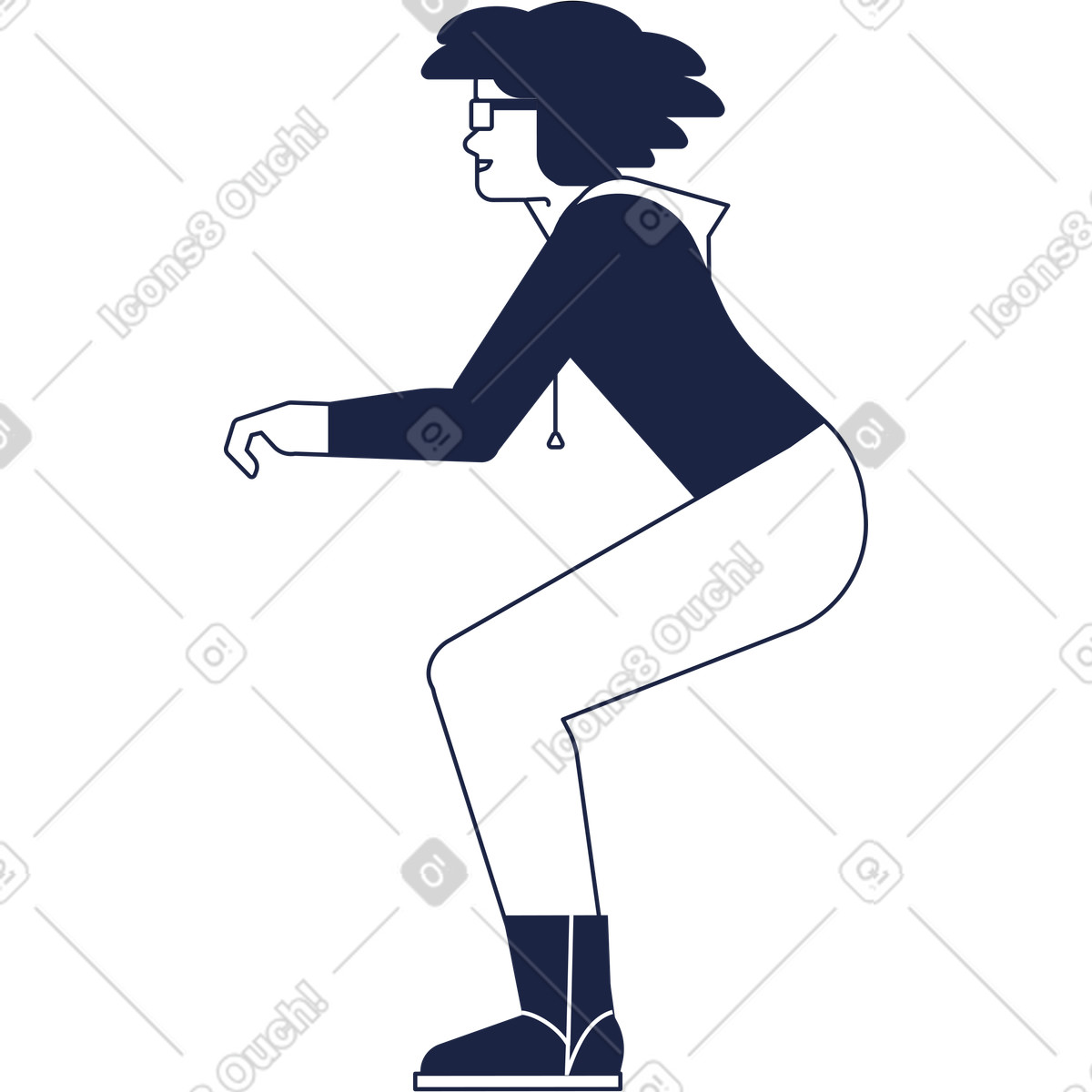 Ilustração de Mulher sentada na moto neve em no estilo Urban Line para baixar em PNG, SVG