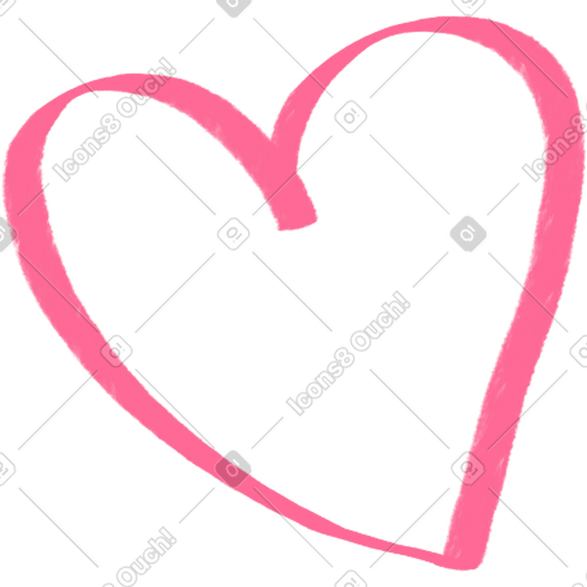 Ilustração de Pink lined heart em no estilo Quirky para baixar em PNG, SVG