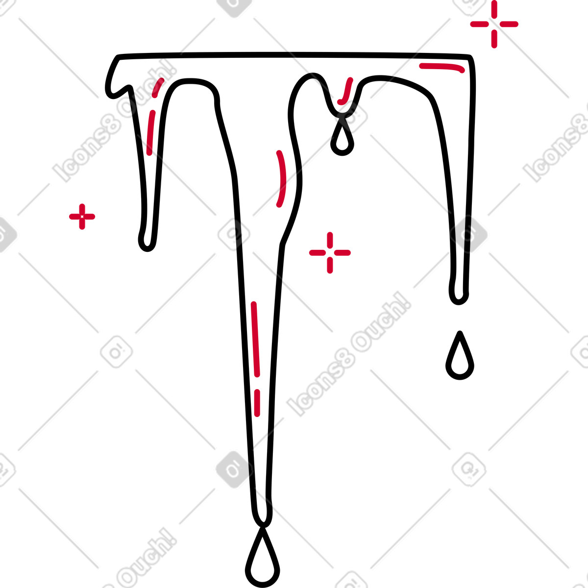 Melting icicles illustrazione in stile Ruby scarica in PNG, SVG