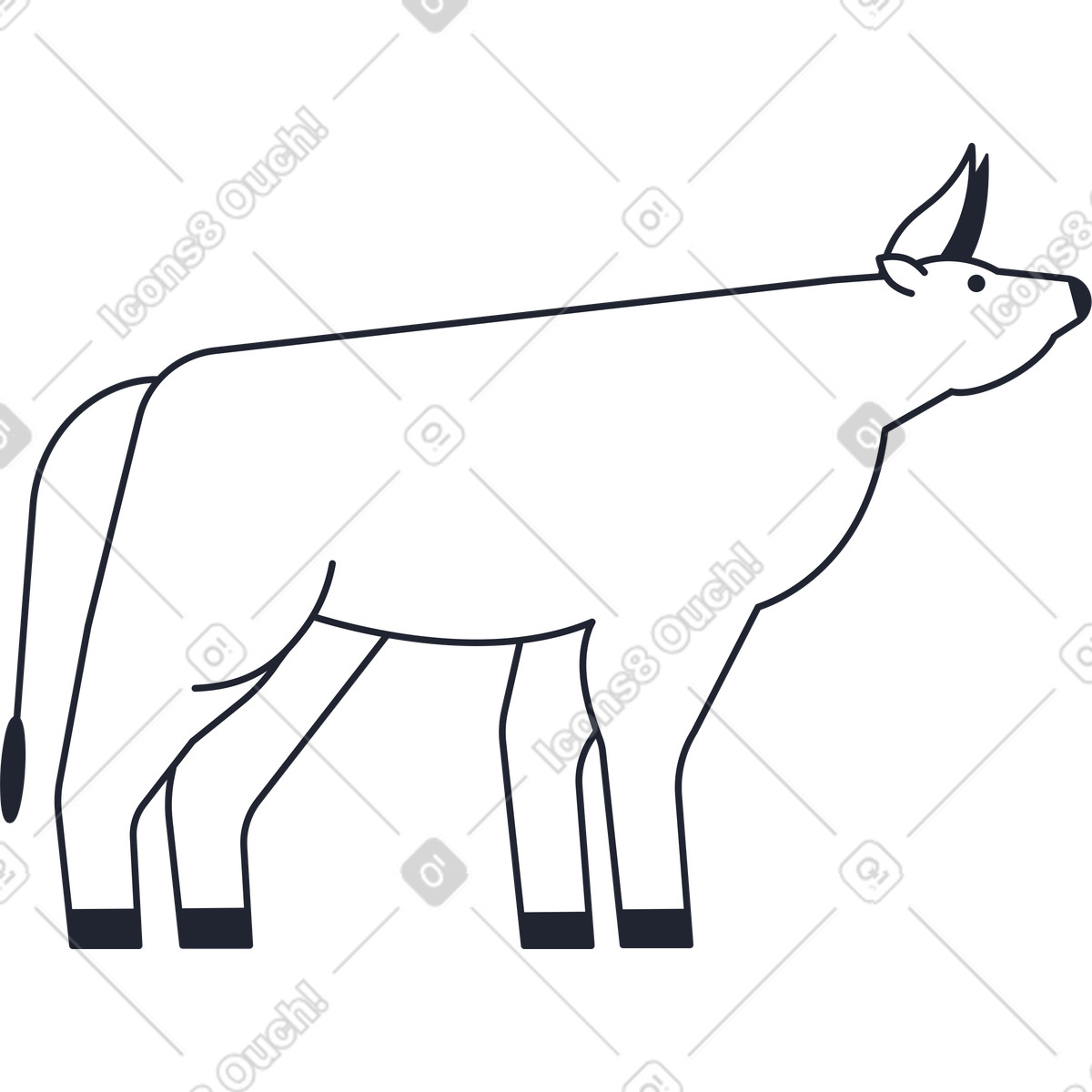 Illustration Taureau dans le style Pablita à télécharger aux formats PNG, SVG