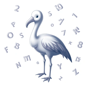 A fun and educational puzzle featuring a dodo bird surrounded by numbers and letters