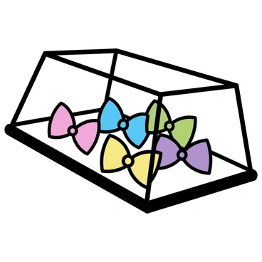 A colorful collection of bow ties arranged in a display case