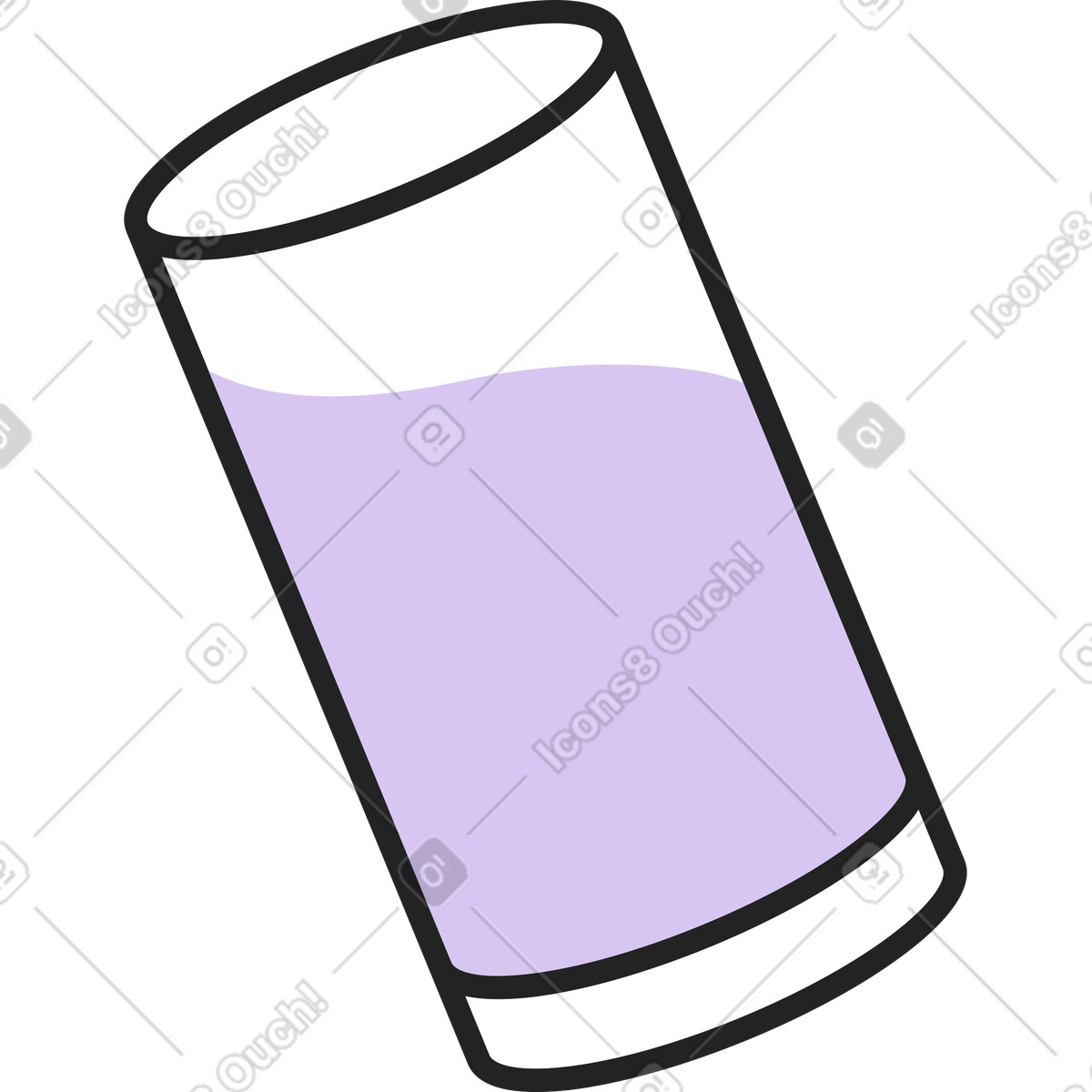 Glass of juice illustration in Sammy Line style download in PNG, SVG