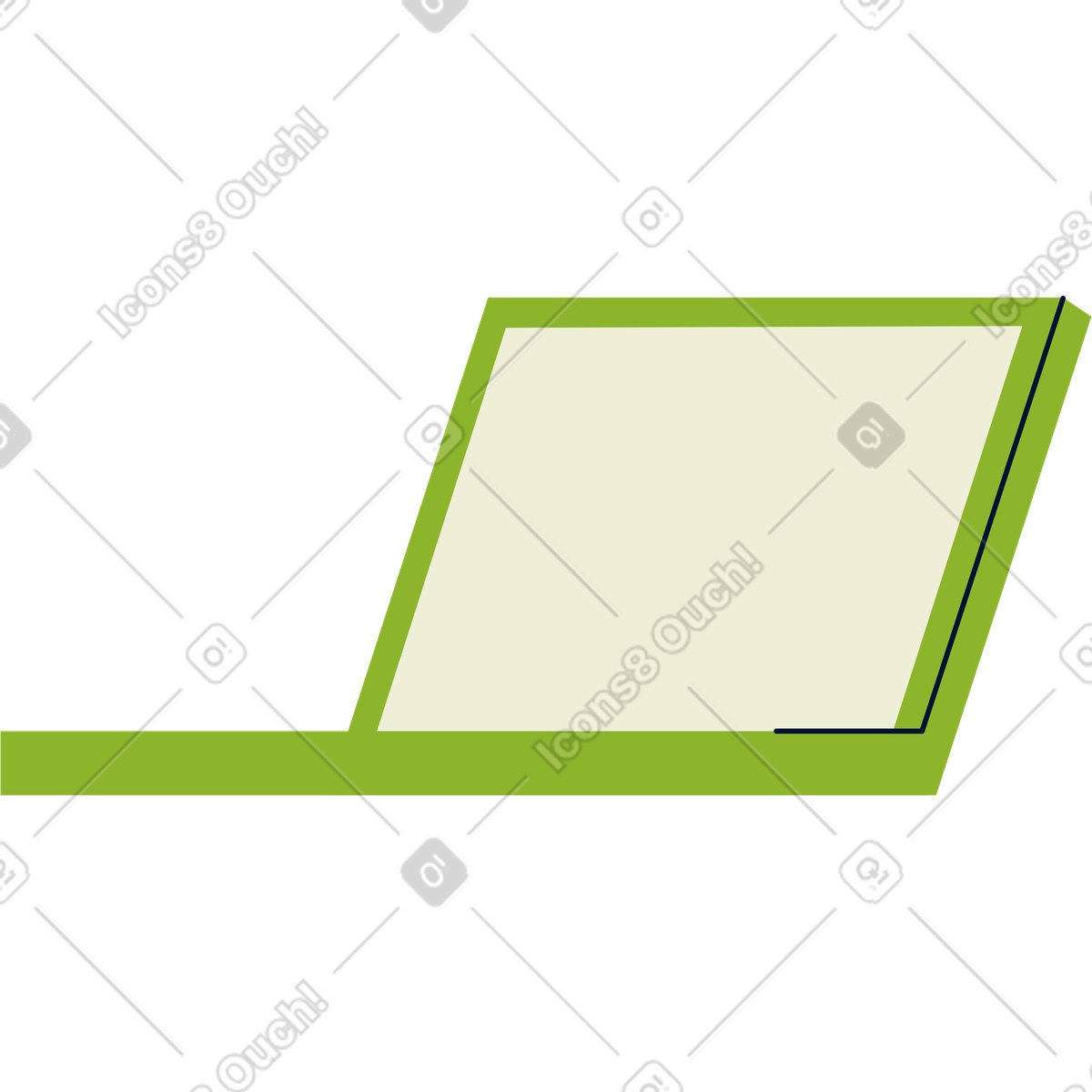 Open laptop illustration in PNG, SVG