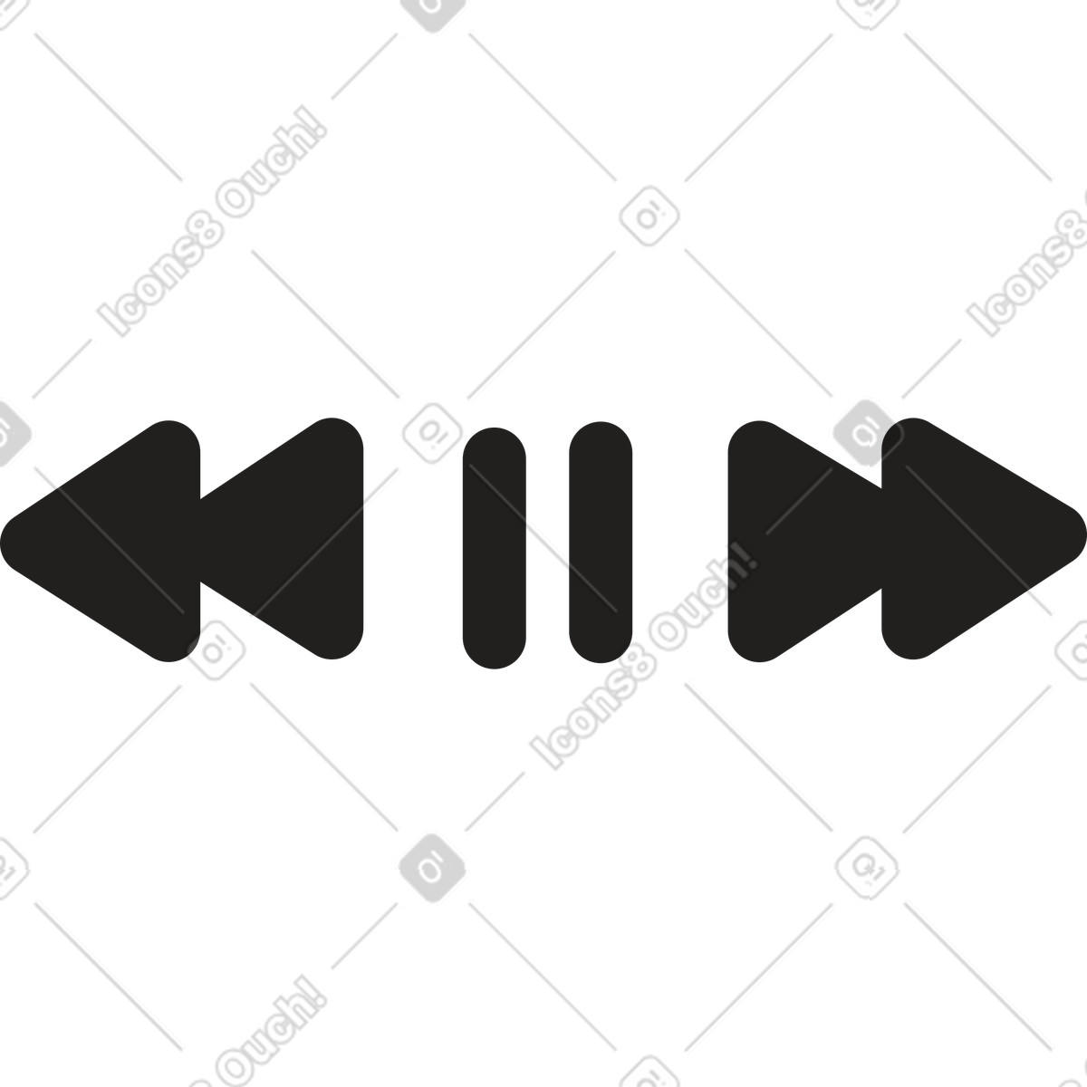 Pause and rewind buttons illustration in PNG, SVG