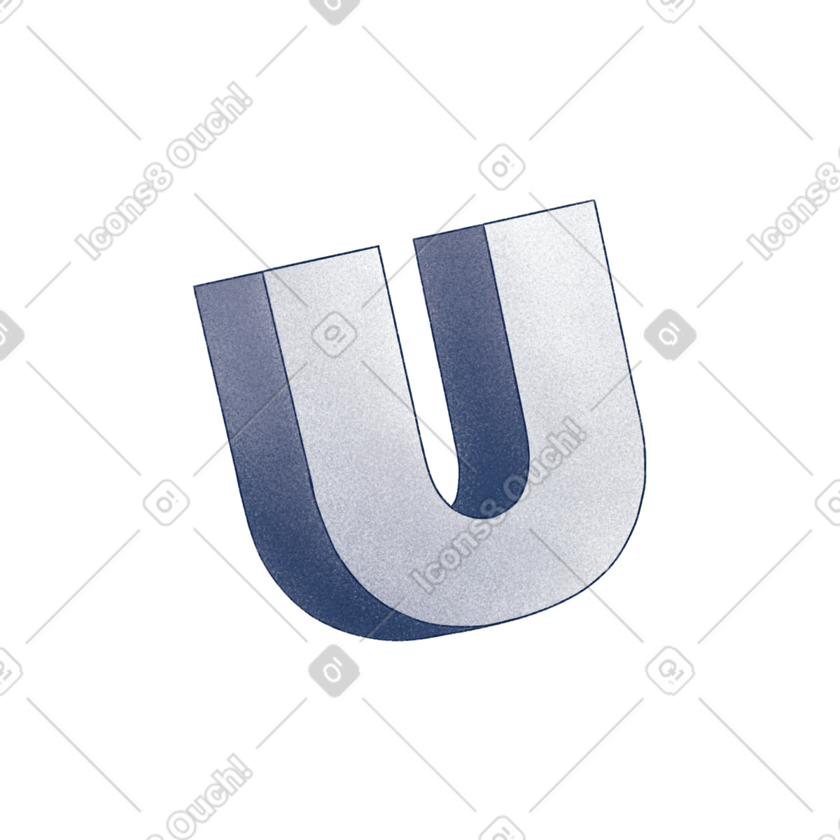 Ilustração de Letra u em no estilo Haze para baixar em PNG, SVG
