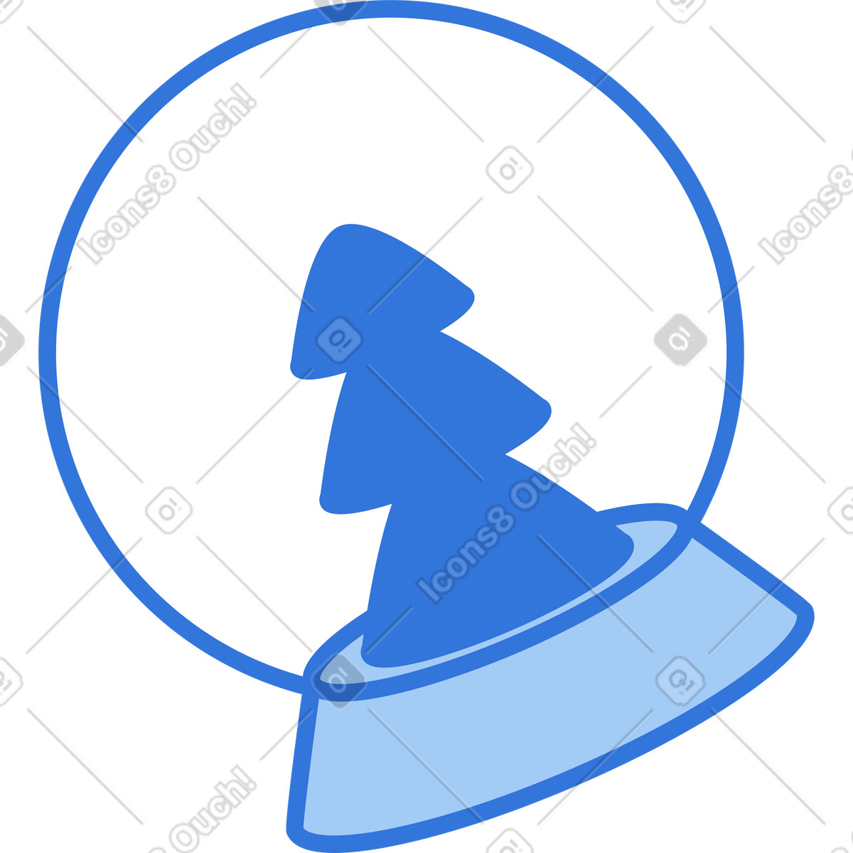 Christmas snow globe illustration in Sky style download in PNG, SVG