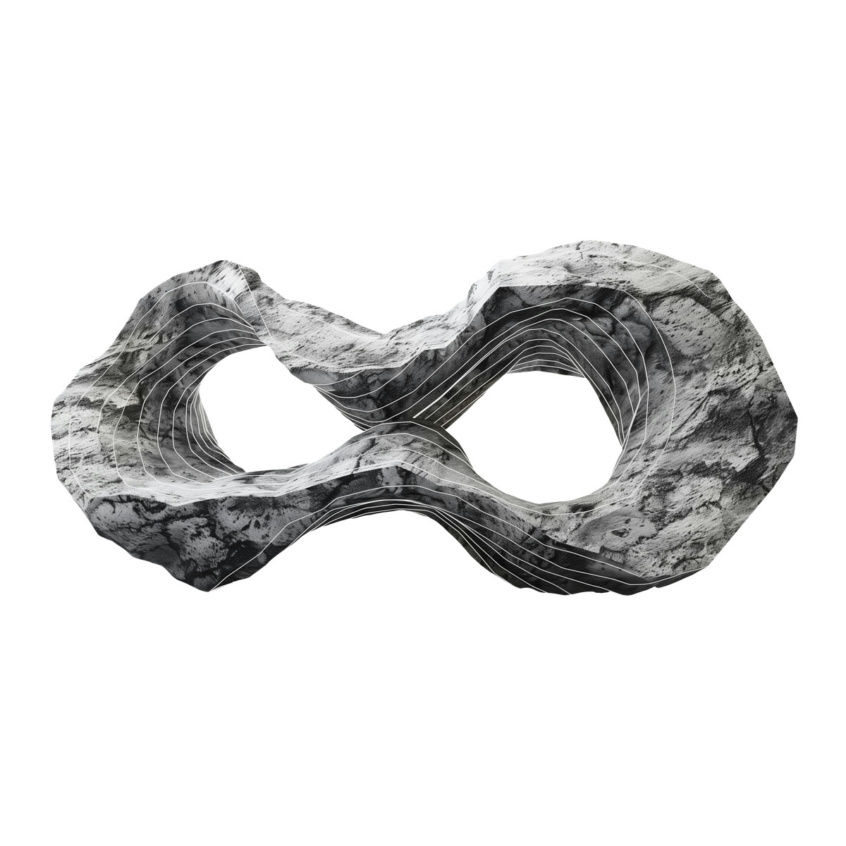Biomorphic 스타일의 Infinity shaped rock sculpture, Eternity and continuous cycle 일러스트레이션 PNG, SVG 다운로드