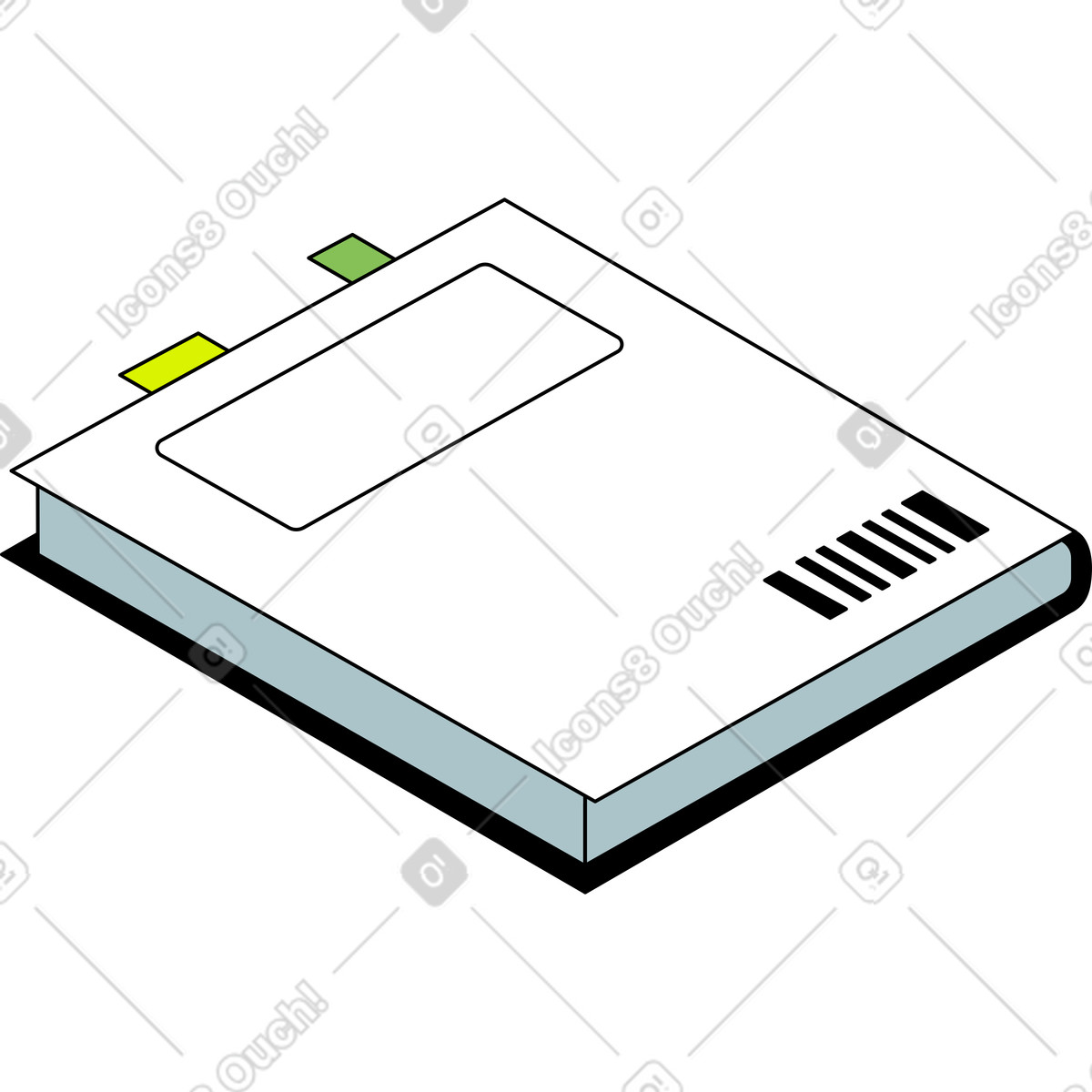 Ilustración Libro blanco en estilo Isometric a descargar en PNG y SVG