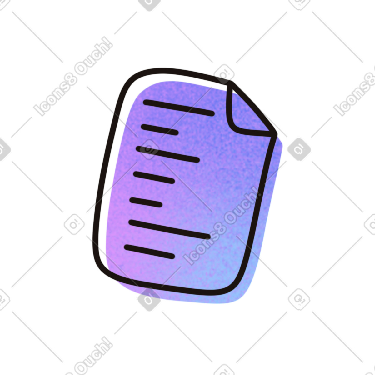 Document icon illustration in Flow style download in PNG, SVG