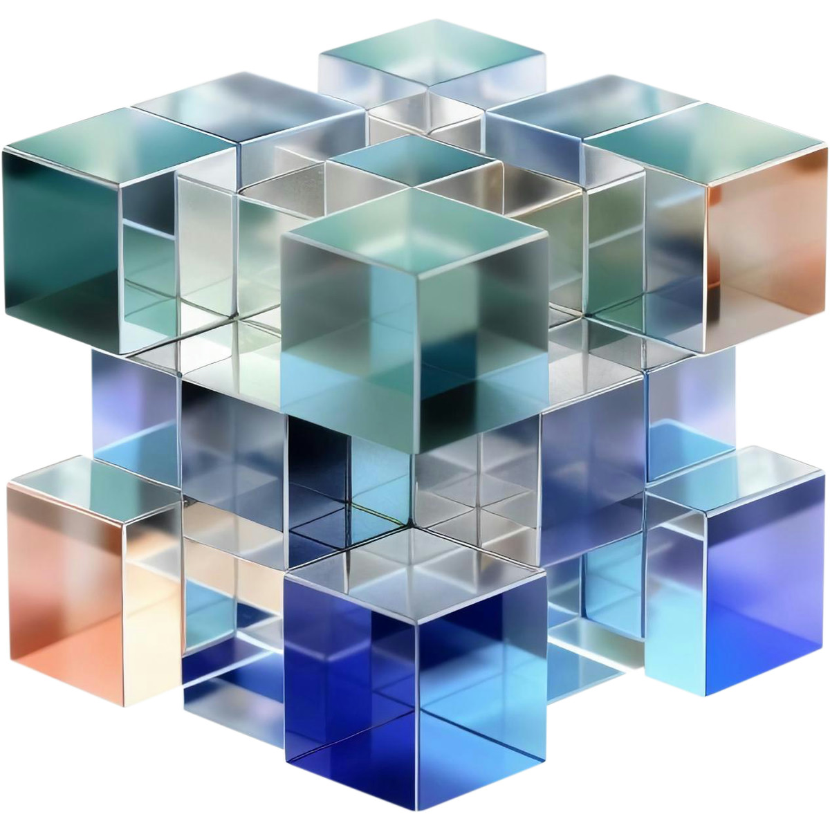 Blocks composition illustration in 3D style download in PNG, SVG