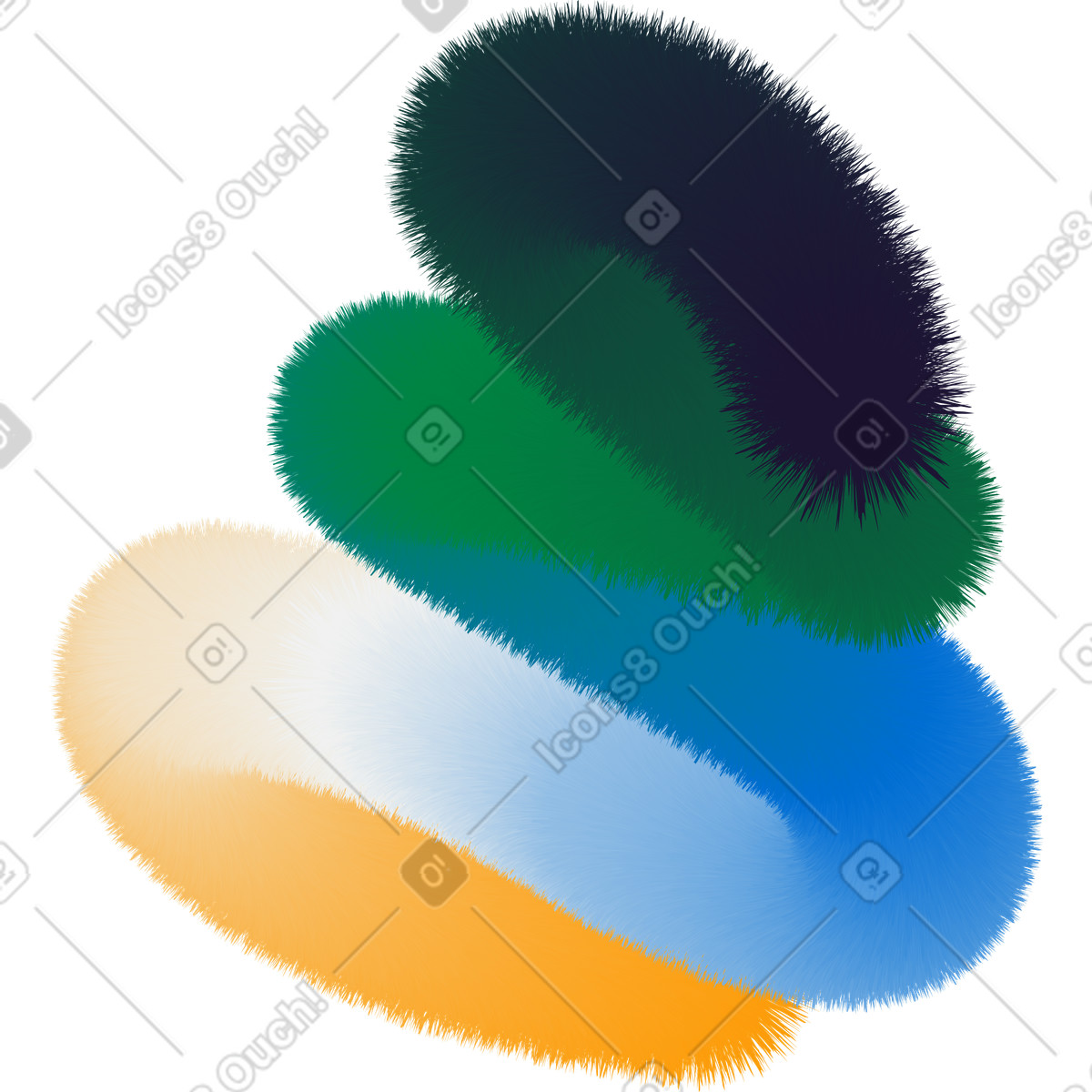 Forms スタイルの Multicolored fluffy patch のイラストをPNG、SVG形式でダウンロード