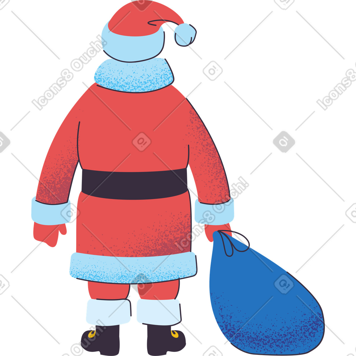 Babbo natale illustrazione in stile Pale scarica in PNG, SVG