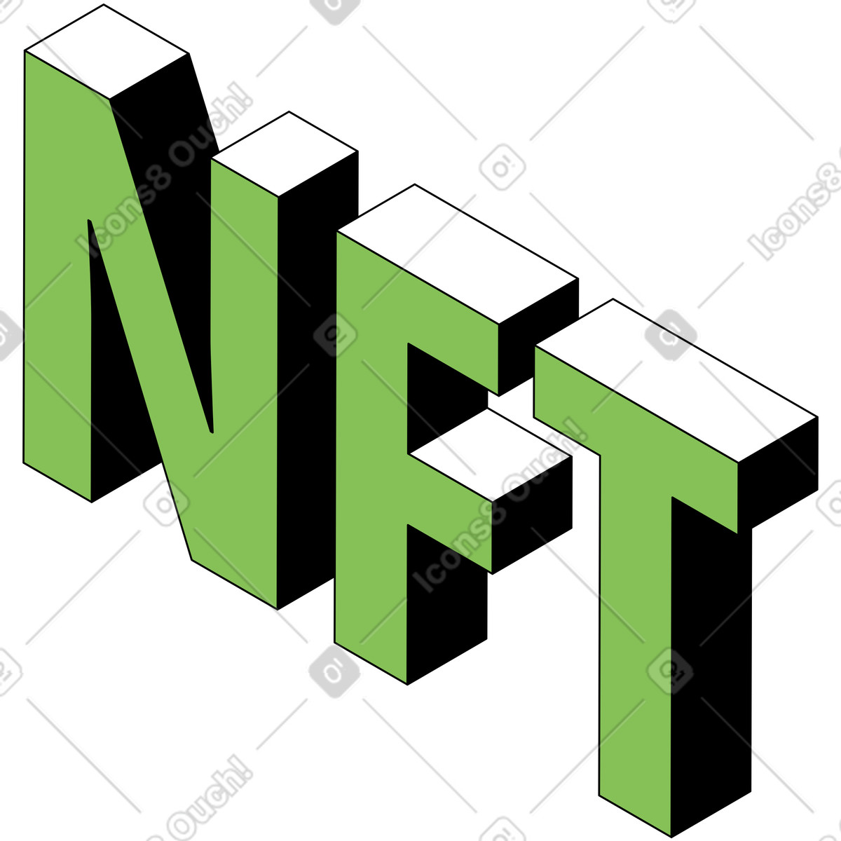 Иллюстрация Надпись nft текст в PNG и SVG